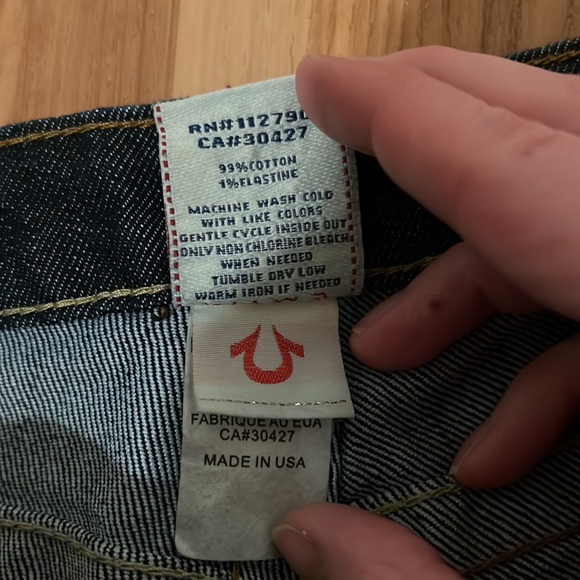 True Religion Womens Billy Straight Leg Jeans Flap Pocket Stitched Low Rise - Picture 6 of 9